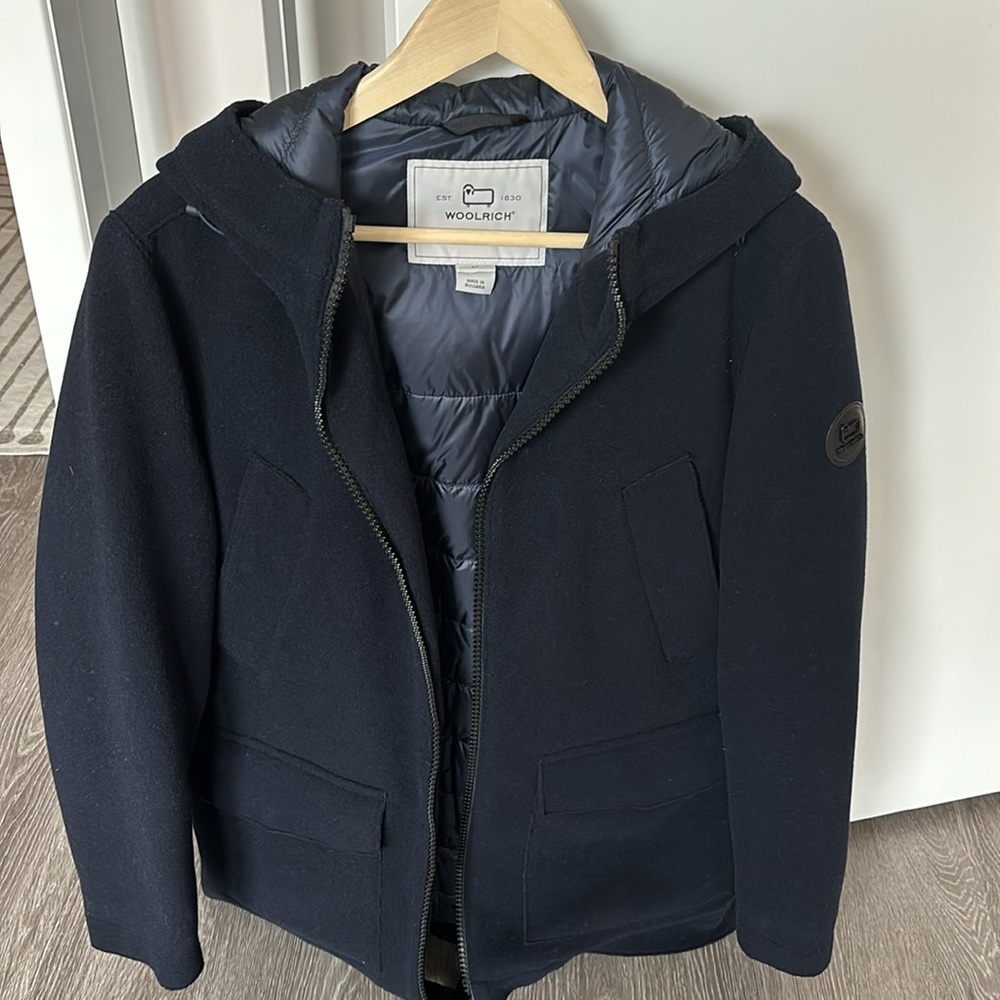 Woolrich Wool Blend Arctic Parka - Melton Blue - Medium! Perfect condition!
